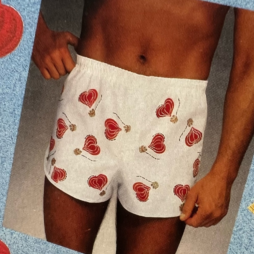 Vintage Jockey Hearts Hot Air Balloon Tapered Boxer size 38 New 1985 Made USA